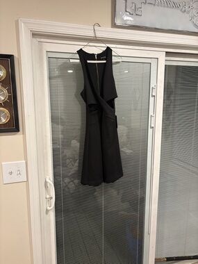 Express Black Sleeveless Mini Dress with V-Neck